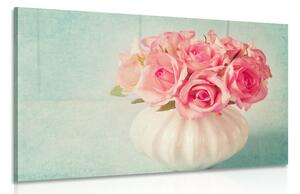Quadro su tela – Rose nel vaso