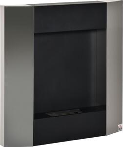 DecHome Camino Bioetanolo da Parete con Serbatoio 0.7L e Copertura 20mq Argento/Nero