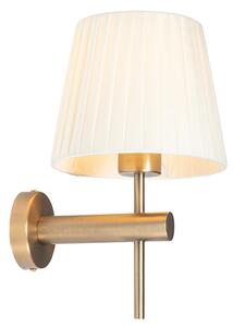 Lampada da parete smart bronzo con paralume bianco incl. WiFi A60 - Pluk