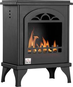 DecHome Camino Bioetanolo in Metallo da 3h di Combustione con Serbatoio da 1.5L e Copertura 25mq 41x25x54 cm Nero 329V00
