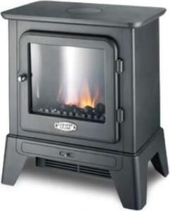 La Super Calor Camino Caminetto Elettrico Moderno effetto fiamma Potenza 2100 Watt con Termostato regolabile colore Nero - QS10