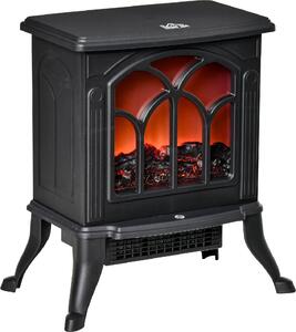 DecHome Camino Elettrico da Terra con 2 Livelli di Potenza 750/1500 W Effetto Fiamma Area di Copertura 15-20 m colore Nero - W699BK