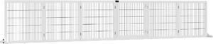 AllMyPets Cancelletto per Cani di Piccola/Media Taglia a 6 Pannelli Pieghevoli in Legno e Acciaio 432x36x70 cm colore Bianco - DHD0638