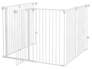 AllMyPets Cancelletto per Cani di Taglia Media Pieghevole a 6 Pannelli in Acciaio e Plastica 123x102x100 cm colore Bianco - D89DHWT