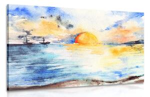 Quadro su tela – Tramonto luminoso sul mare