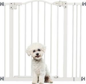 AllMyPets Cancelletto per Cani Estensibile con 2 Blocchi e Chiusura Automatica in Metallo e Plastica 74-87x78 cm colore Bianco - U5625WT