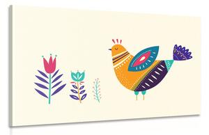 Quadro su tela – Gallinella in stile folk