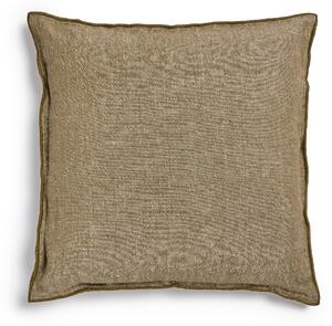 Fodera per cuscino Queta in lino e cotone verde 45 x 45 cm