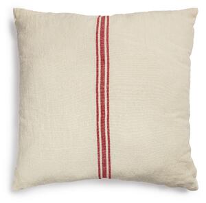 Fodera per cuscino Nona in lino e cotone naturale e righe rosse 60 x 60 cm
