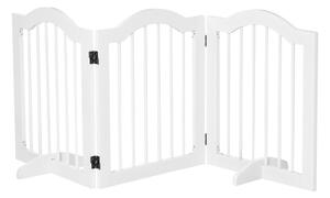 AllMyPets Cancelletto per Cani Pieghevole a 3 Sezioni in Legno 154.5x29.5x61cm Bianco