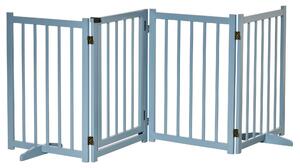 AllMyPets Cancelletto per Cani Pieghevole Taglia Piccola/Media con 4 Pannelli in Legno e Porta, 237.5x36x80 cm colore Grigio - L3757GY