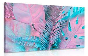 Quadro su tela – Foglie di palma in colori neon straordinari