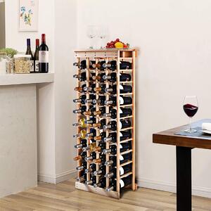 Costway Portabottiglie in legno da 44 bottiglie Scaffale per bottiglie di vino 104x43x27,5cm Naturale