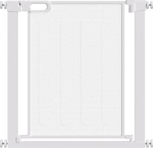 AllMyPets Cancelletto per Cani Regolabile con Chiusura Automatica, Acciaio e ABS, 75-82x76 cm colore Bianco - R361WT
