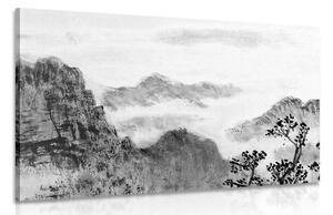 Quadro su tela – Pittura tradizionale cinese di paesaggio in bianco e nero