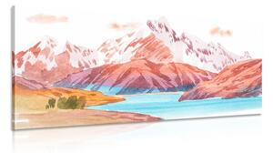 Stampa su tela – Paesaggio montano dipinto