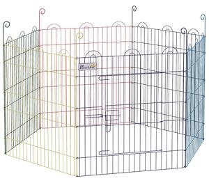 AllMyPets Cancellino per Cani a 6 Pannelli in Metallo con Chiusura a Scatto 120x60 cm colore Multicolore - MX-D0MR