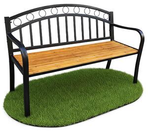 Akord Panchina Da Giardino Arum Nera/Legno Naturale 127X58X84 Cm