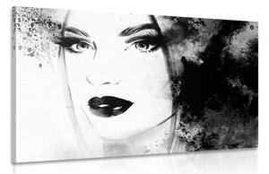 Quadro su tela – Ritratto femminile di moda in bianco e nero