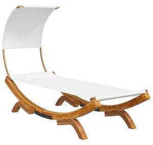 Lettino con Tettuccio 100x200x126 cm in Legno Curvato Crema