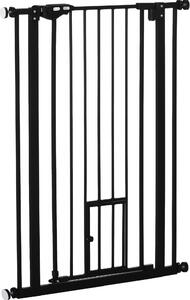 AllMyPets Cancellino per Cani Regolabile Alto con Porta Piccola e Chiusura Automatica 74-80x104 cm colore Nero - 24A481F