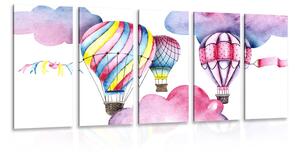 Quadri 5 pezzi – Palloncini nel vento