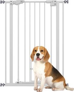 AllMyPets Cancellino per Cani Regolabile Alto con Porta Piccola e Chiusura Automatica 74-80x104cm colore Bianco - K589WT