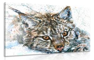Stampa su tela – Lince in versione acquerello