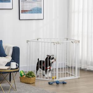 AllMyPets Cancellino per Cani Regolabile e Pieghevole con Chiusura Automatica e Blocco 300x74.5 cm colore Bianco