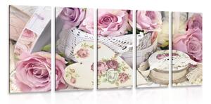 Quadri 5 pezzi – Stile vintage romantico