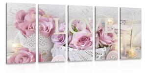 Quadri 5 pezzi – Decorazione romantica in stile vintage