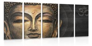 Quadri 5 pezzi – Volto di Buddha