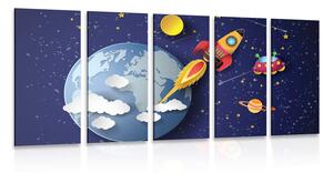 Quadri 5 pezzi – Verso lo spazio