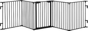 AllMyPets Cancellino per Cani Taglia Piccola e Media Pieghevole a 5 Pannelli in Metallo e Plastica 300x3x74.5 cm colore Nero - A23100AO10