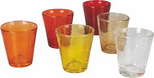 Villa deste Cancun Sunset Set 6 bicchieri acqua in pasta d vetro soffiato 330 ml Colore Rosso - 5909889