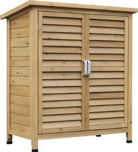 VivaGarden Armadietto da Esterno / Balcone in Legno 1 Anta Dimensioni 87x46.5x96.5 cm colore Legno Naturale