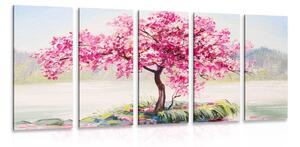 Quadri 5 pezzi – Ciliegio orientale in rosa