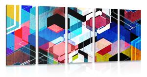 Quadri 5 pezzi – Geometria astratta