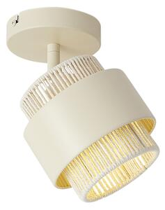 Faretto moderno beige con corda, ruotabile e inclinabile - Kora