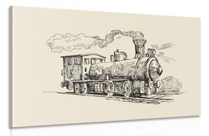 Stampa su tela – Treno in stile retrò