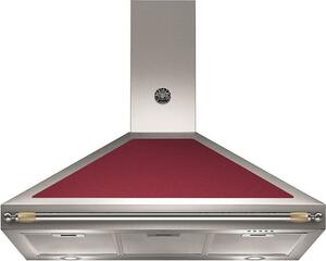 Bertazzoni Cappa Cucina Aspirante a Parete Larghezza 100 cm Profondit 50 cm Classe A colore Acciaio Inox e Rosso - K100HERVIA