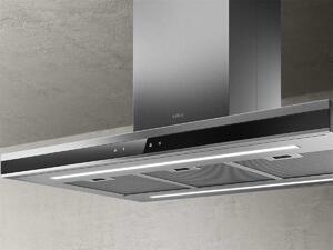 Elica Cappa cucina Aspirante a Isola Larghezza 90 cm finitura Acciaio Inox + Vetro nero - PRF0167313 ADLE IS BLIX/A/90 X 60