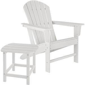 Tectake 404618 sedia da giardino con tavolino resistente alle intemperie - bianco/bianco