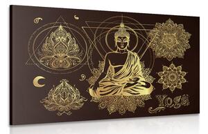Stampa su tela – Buddha meditante dorato