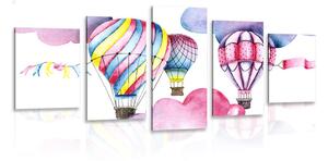 Quadri 5 pezzi – Palloncini nel vento