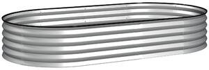 Fioriera rialzata in acciaio zincato letto da giardino bordo gomma 181 x 93 x 30 cm argento Outsunny | Aosom Italy