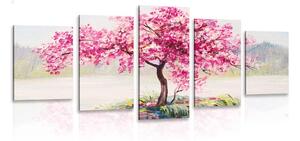 Quadri 5 pezzi – Ciliegio orientale in rosa