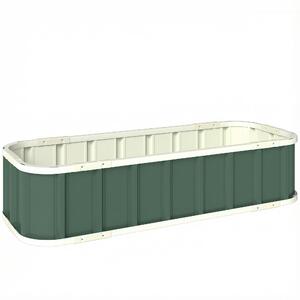 Outsunny Letto rialzato in acciaio, vaso da coltivazione con chiusure a scatto, bordo piegato, mini-serra 136 x 52 x 31 cm Verde chiaro | Aosom Italy