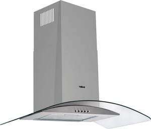 Samet Cappa Cucina Aspirante a Parete Larghezza 90 cm Classe F colore Inox Cupolino in Vetro - WETH90IX