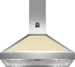 Bertazzoni Cappa Cucina Aspirante a Parete Larghezza 90 cm Classe A colore Inox/Crema - K90AMHCRA/19